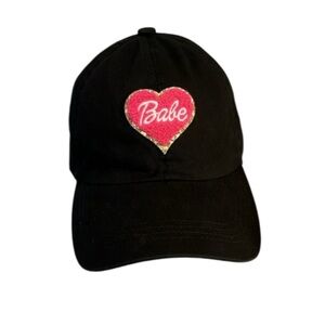 BABE David & Young Pink Heart Gold Glitter Ball Cap